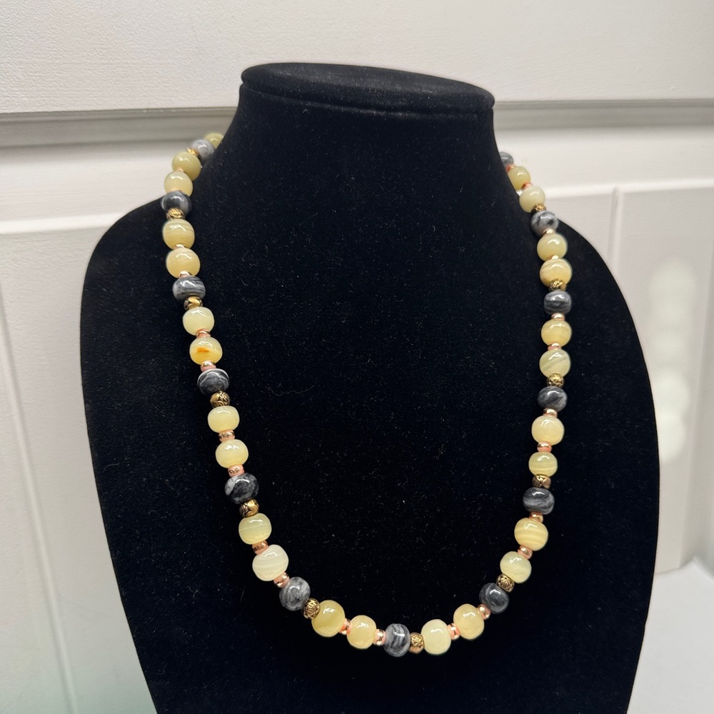 Lemon jade gemstone necklace
